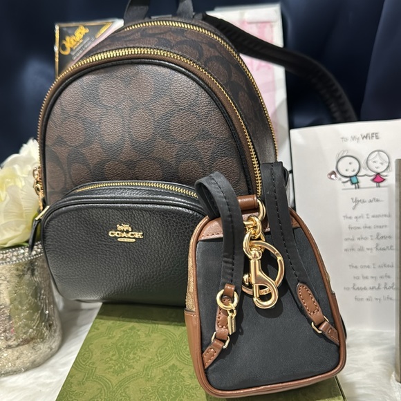 Coach Accessories Mini Court Backpack Bag Charm In Signature Canvas Poshmark